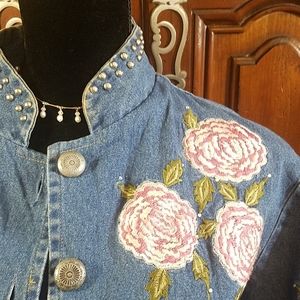 DONT MESS WITH TEXAS FLORAL JEAN JACKET